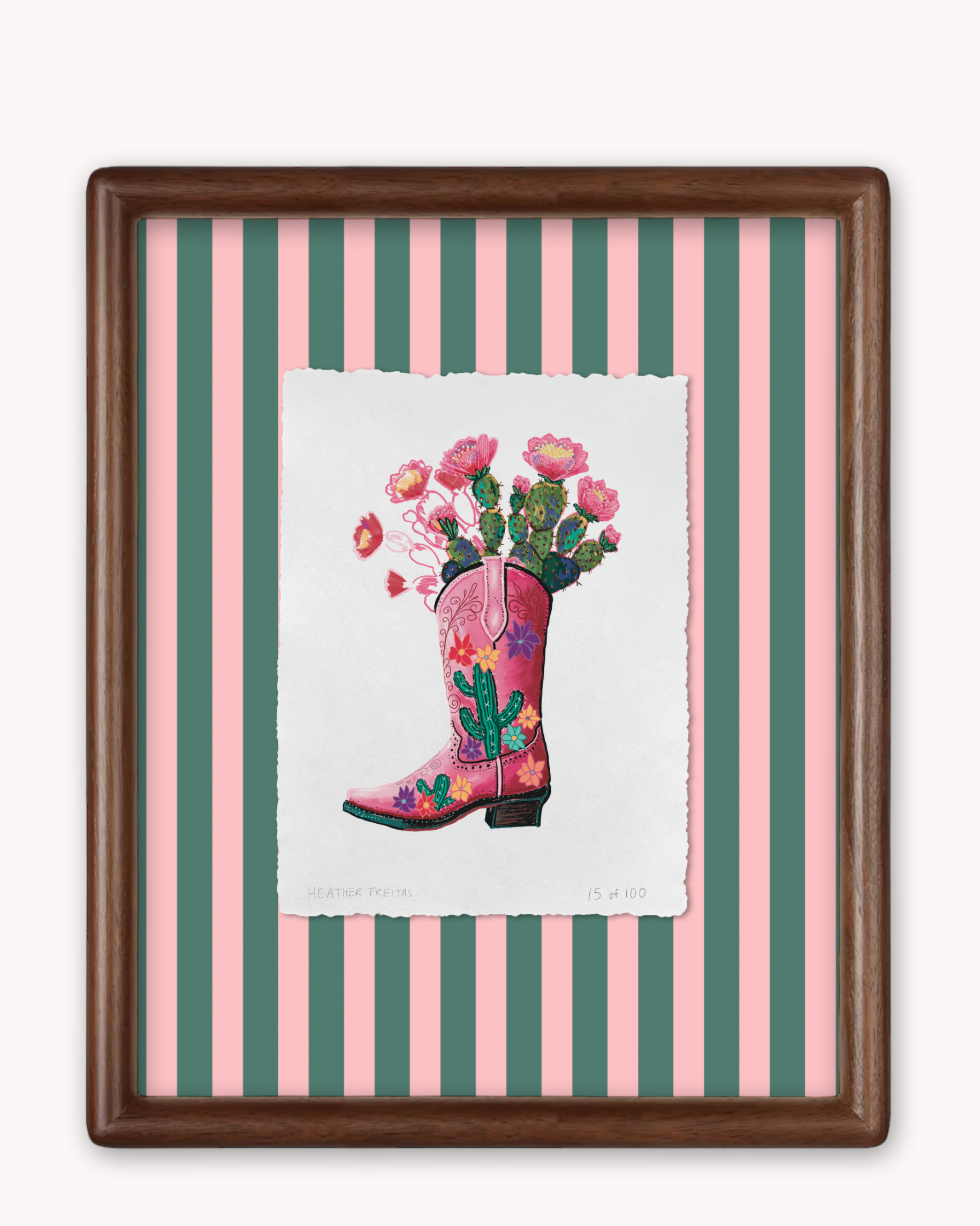 Cactus Boot Limited Edition Framed Print