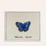 Blue Butterfly Beaded Wall Art