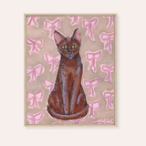 Havana Brown Cat Framed Fine Art Canvas Print