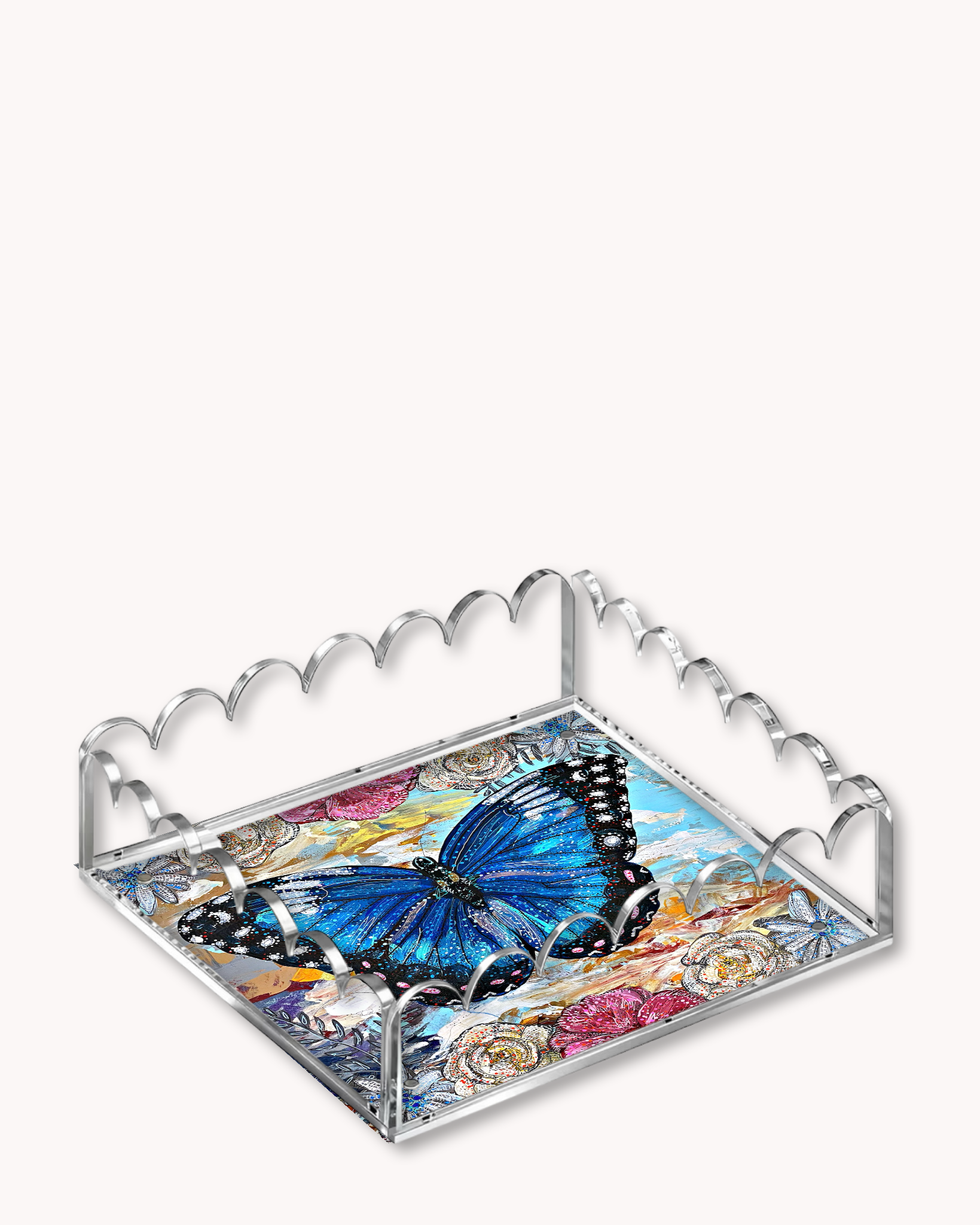 Sky Diamond Butterfly Acrylic Tray