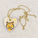 Orange Tabby Hand Painted Ceramic Necklace