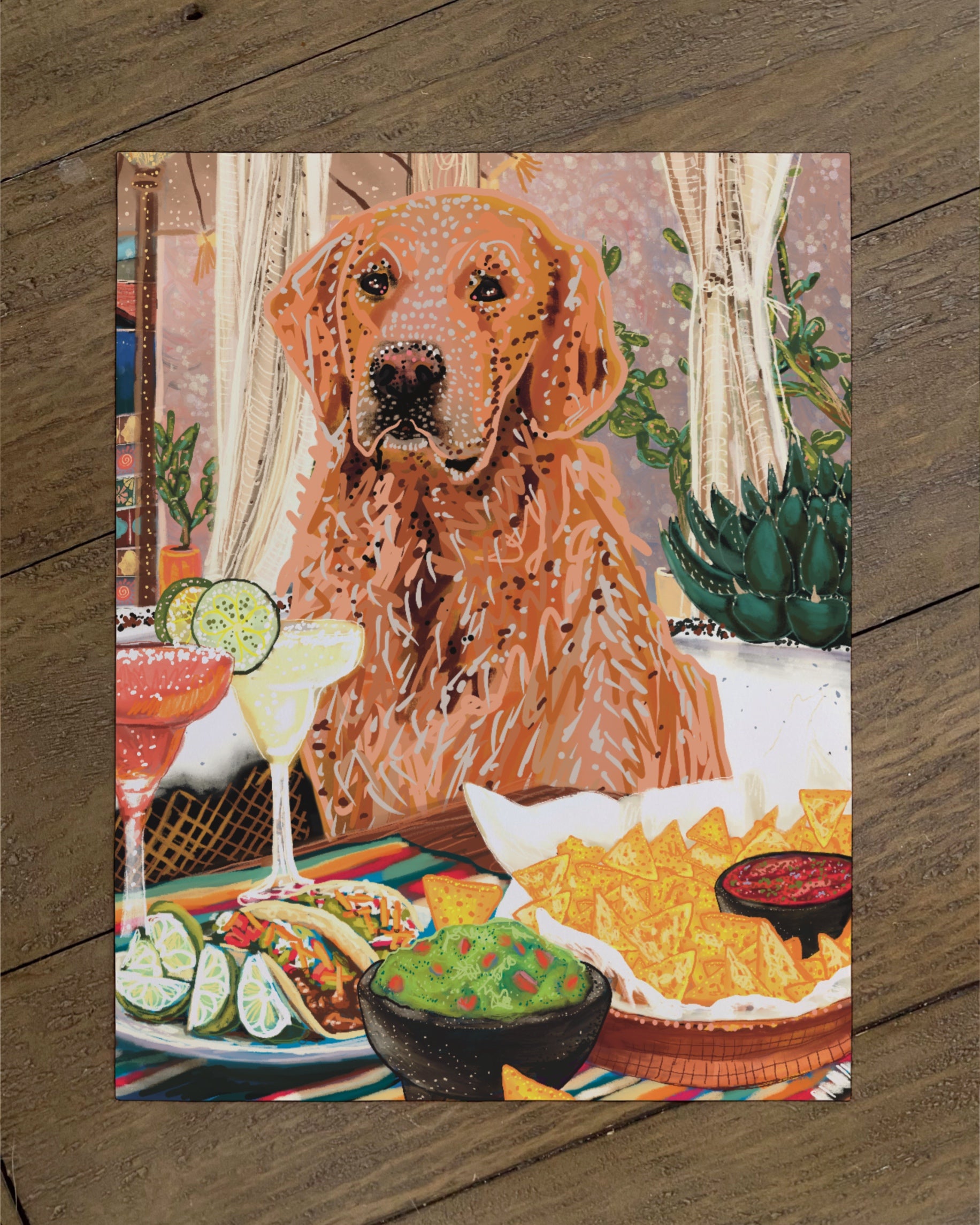 Golden Retriever- Build Your Own Dining Dog Paper Print
