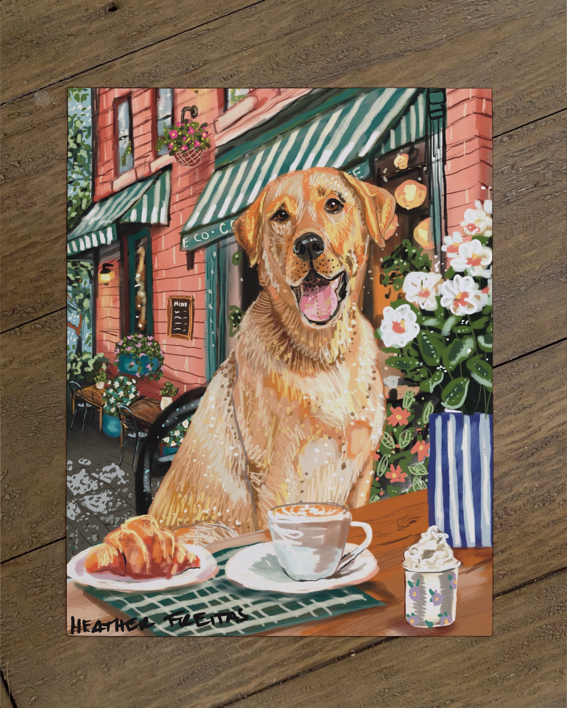 Labrador - Build Your Own Dining Dog Paper Print