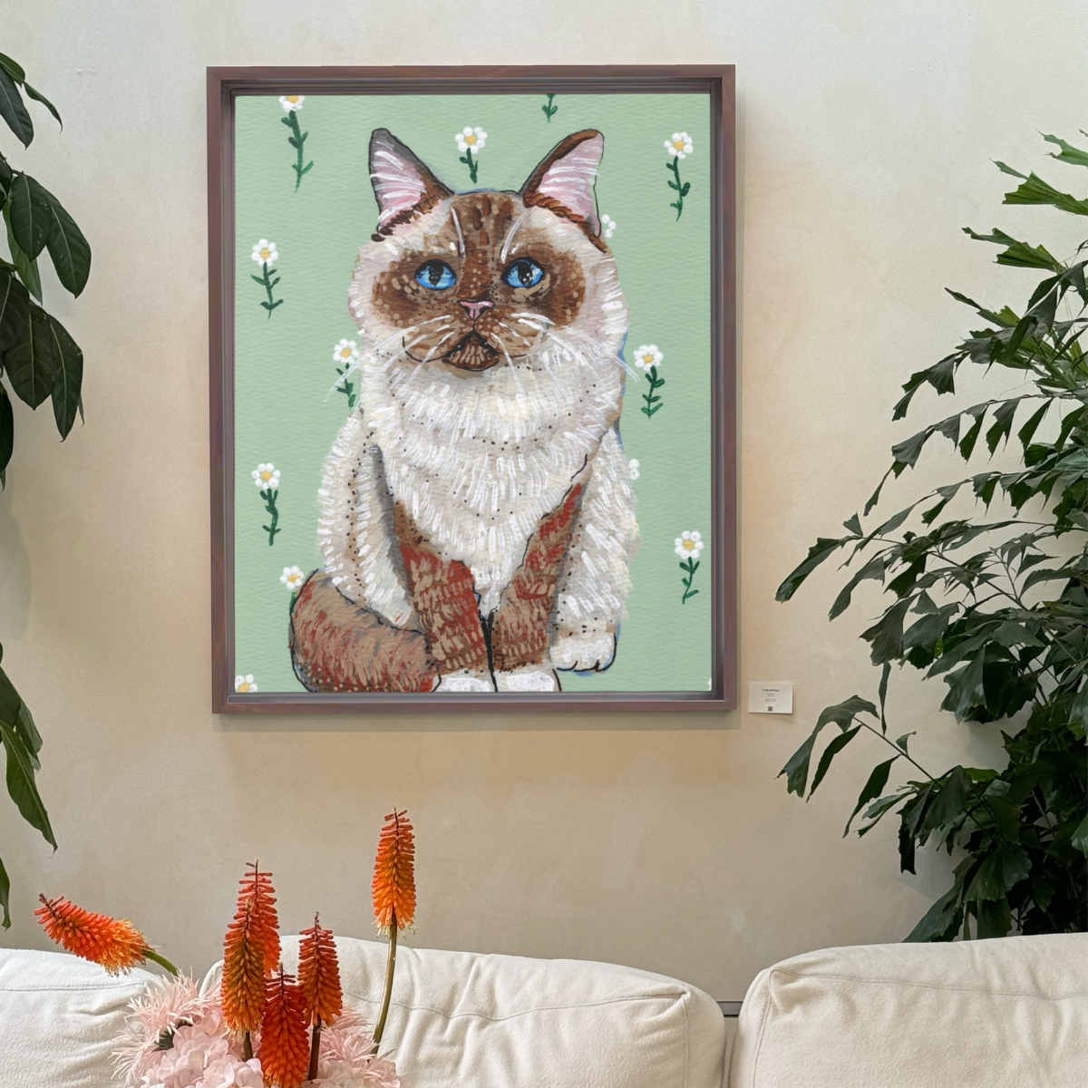 Ragdoll Cat Framed Fine Art Canvas Print