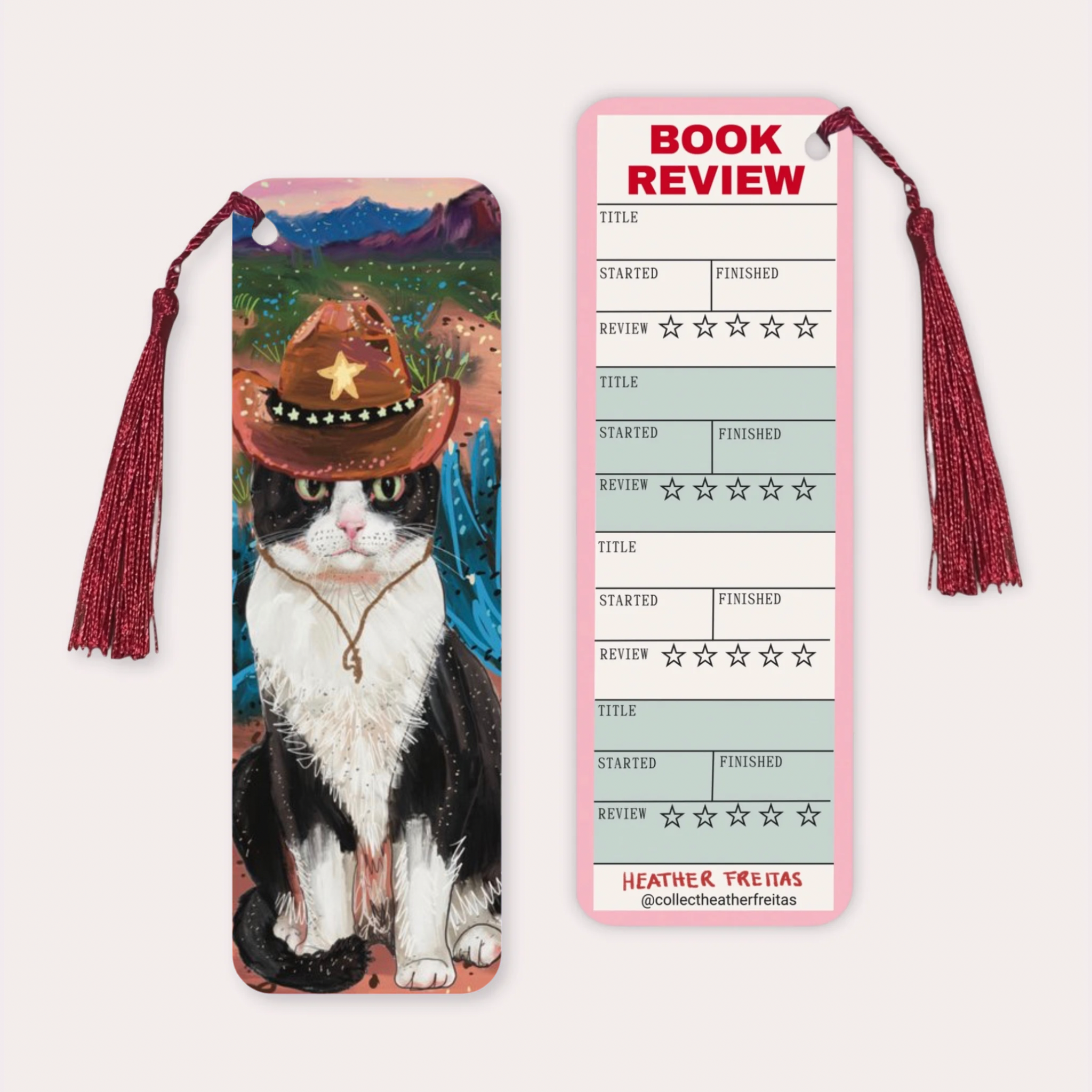 Cowboy Cat Soft Touch Premium Bookmark