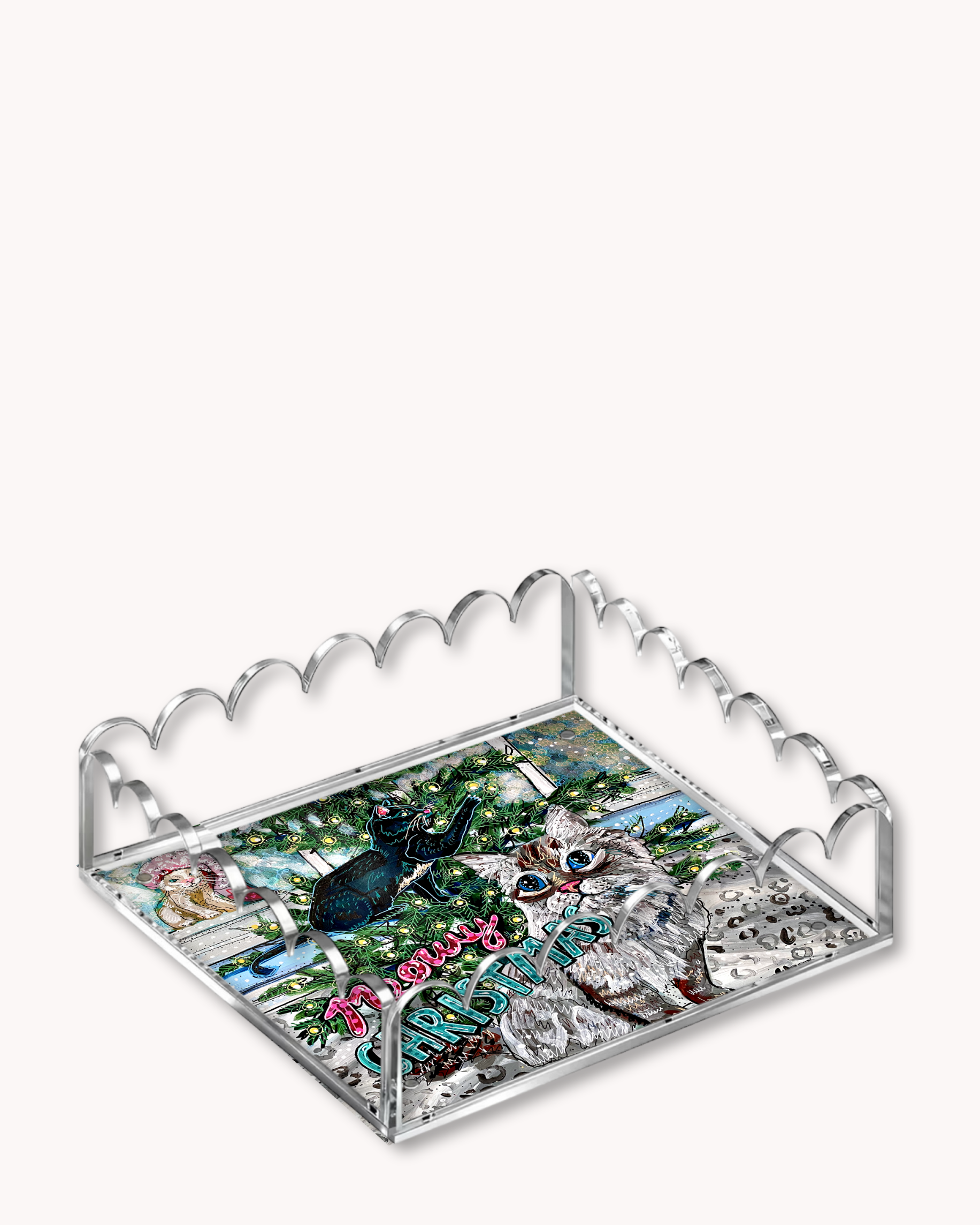 Have A Meowy Christmas Acrylic Tray