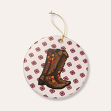 Cowgirl Boots Ceramic Ornament