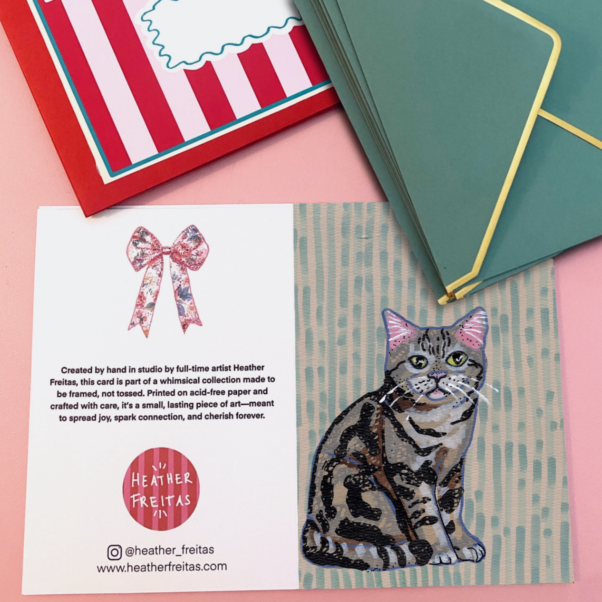 American Shorthair Cat Fine Art Greeting Card