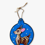 Blue Fawn Hand Painted Ornament - Heather Freitas - fine art home deccor