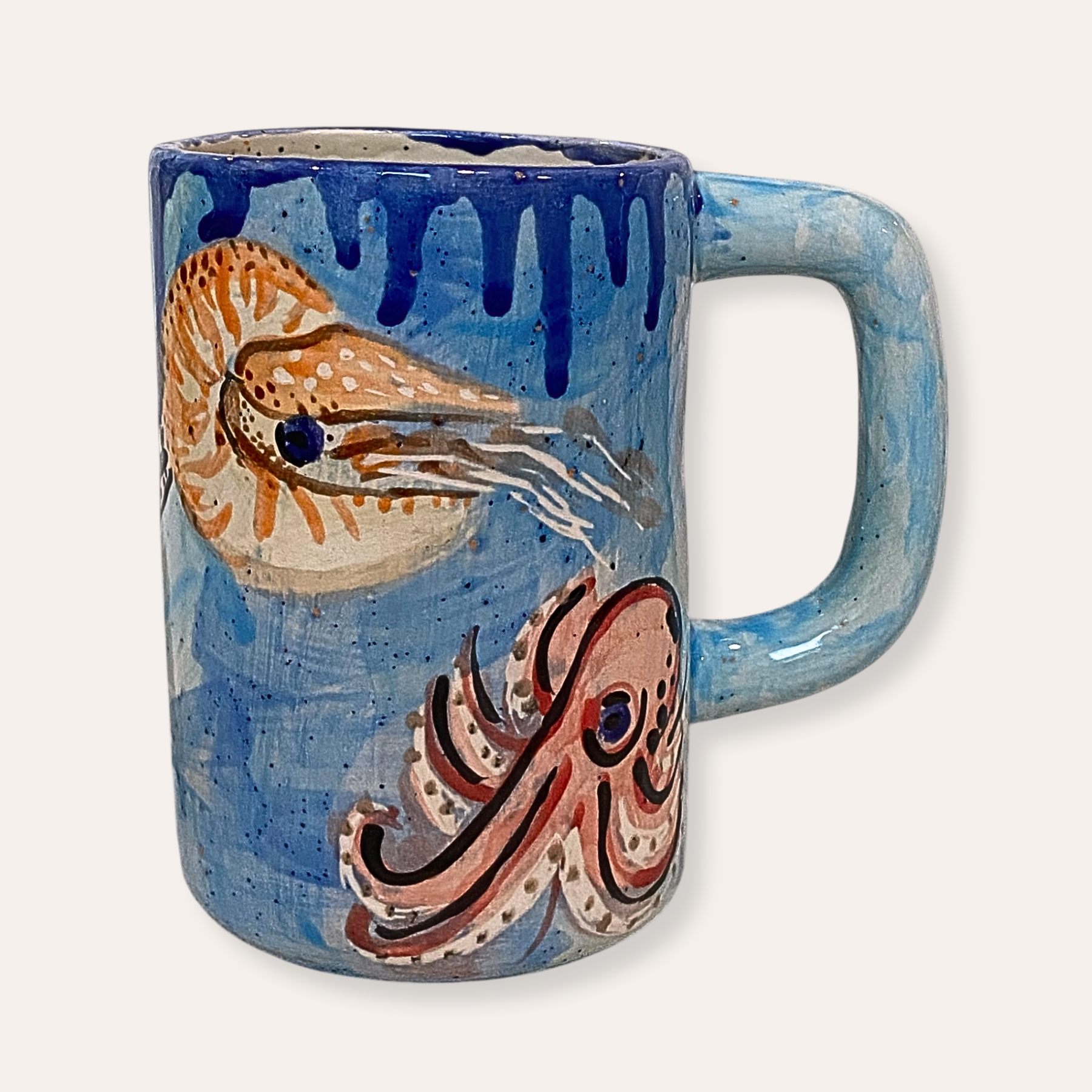 Deep Sea Hand Painted 16oz Ceramic Coffee Mug