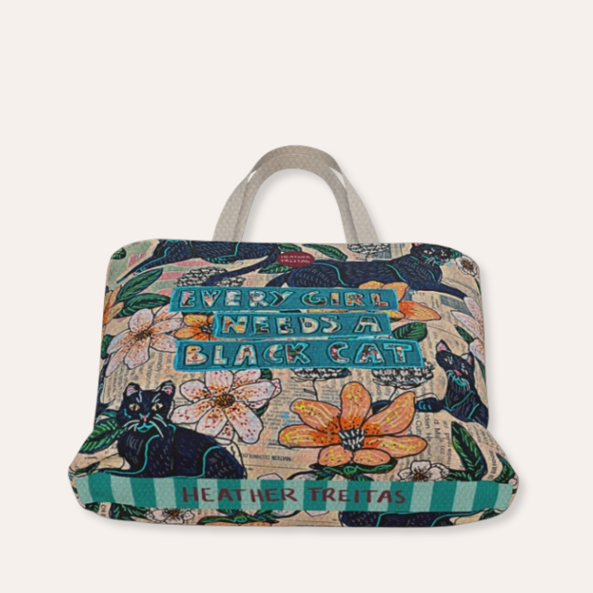 Black Cat Oversized Tote
