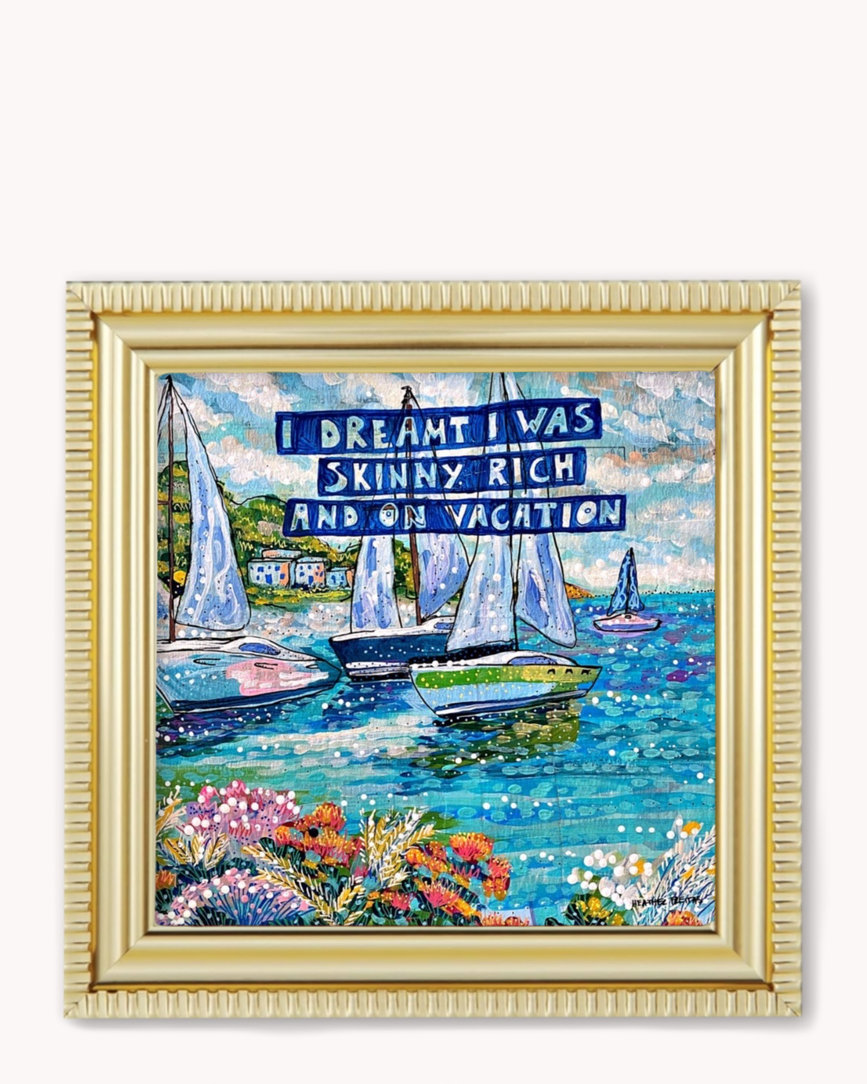 Skinny, Rich & On Vacation Framed Magnet ( Medium )
