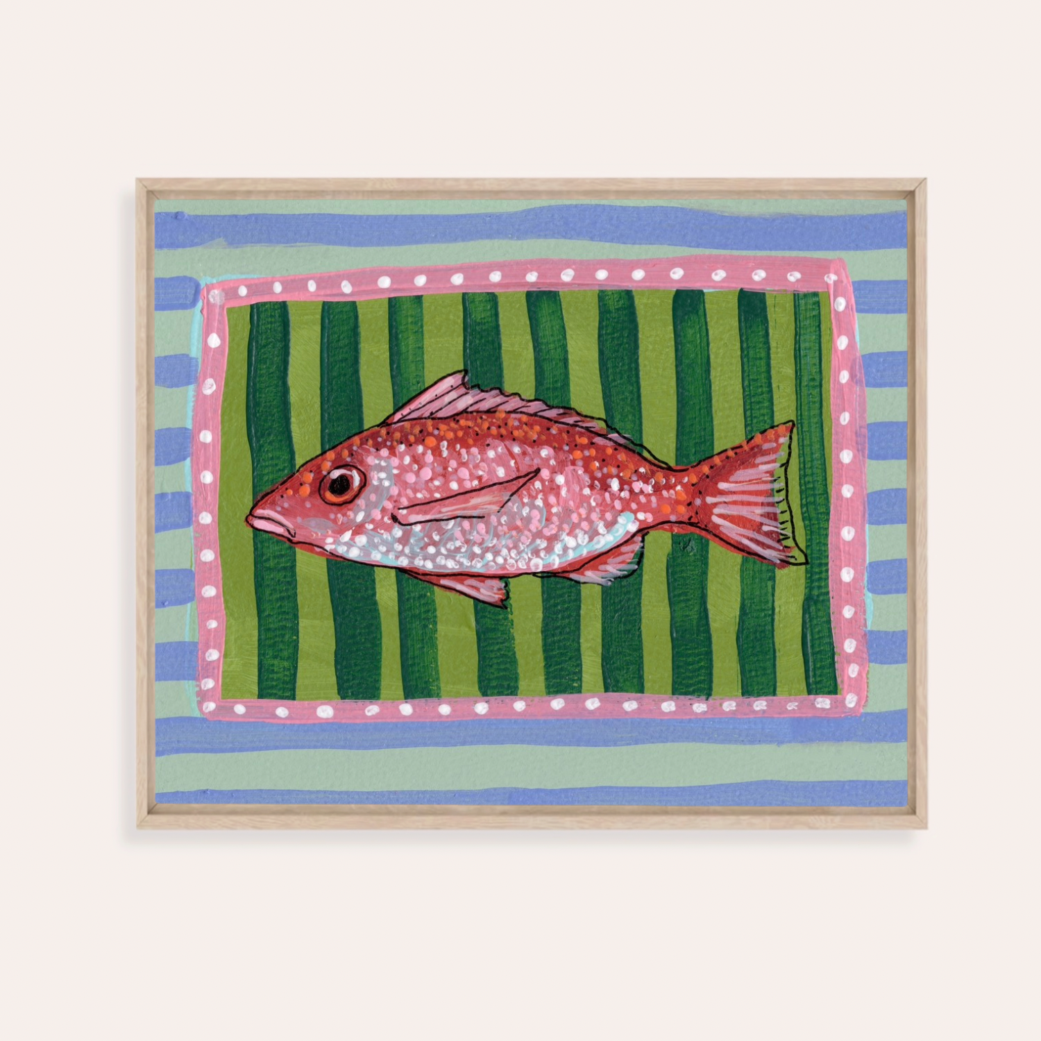Red Snapper Framed Fine Art Canvas Print