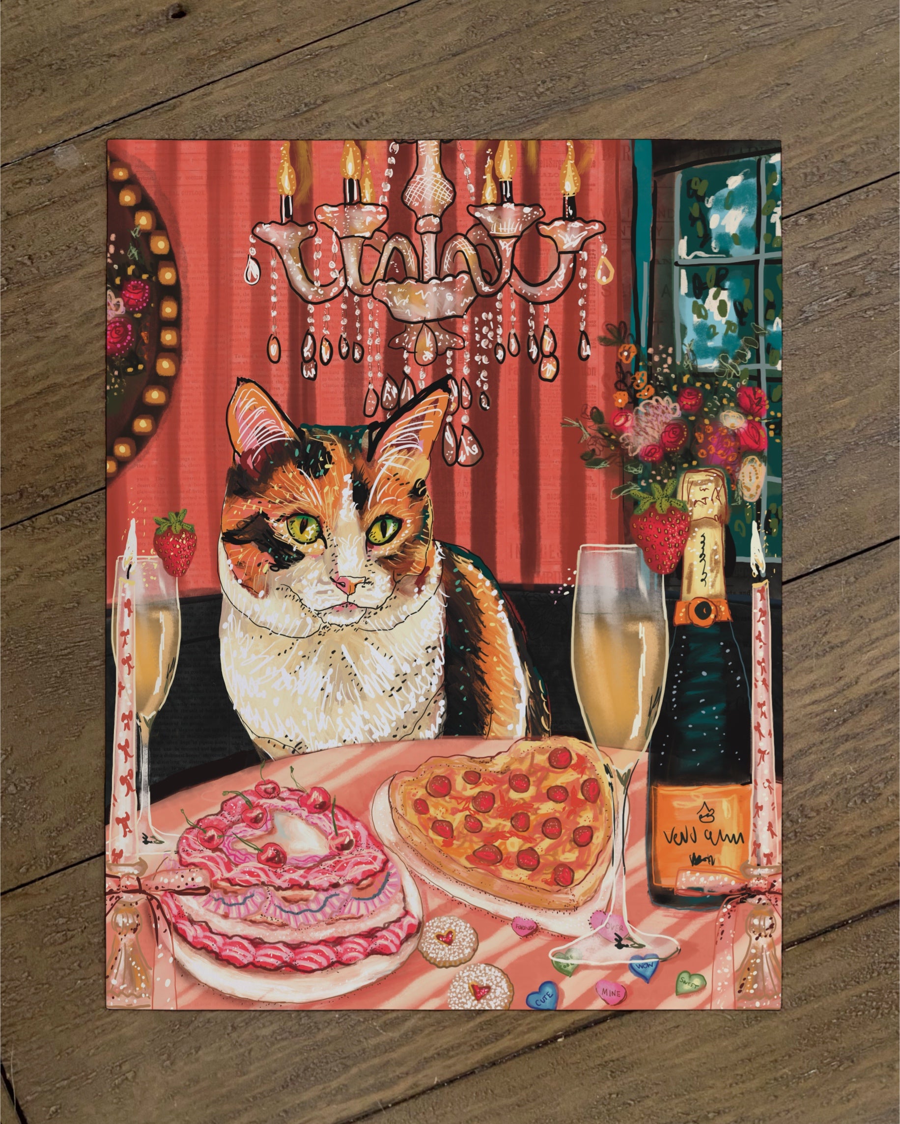 Calico - Build Your Own Fancy Feast Cat Paper Print