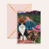 Cowboy Cats Fine Art Greeting Card