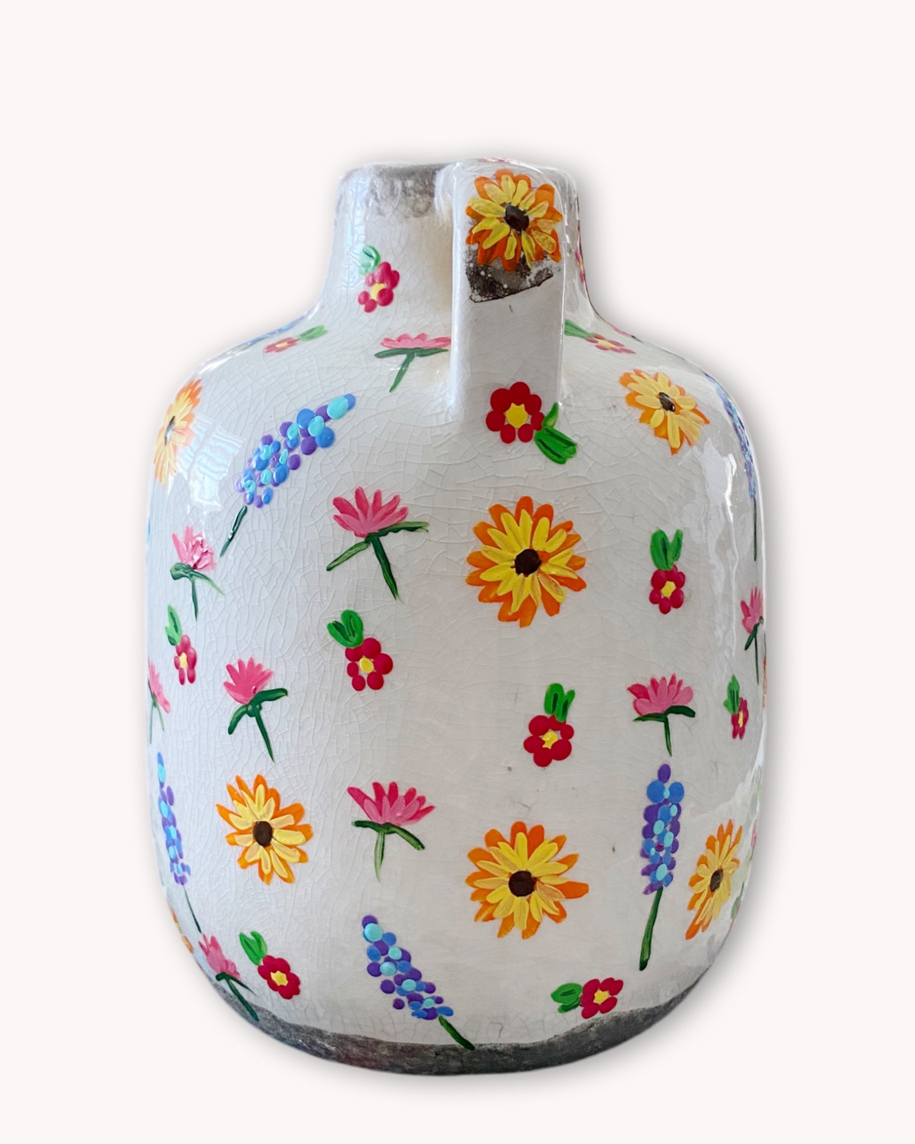 Field Of Flowers Sunflower Hand Painted Dry Vase