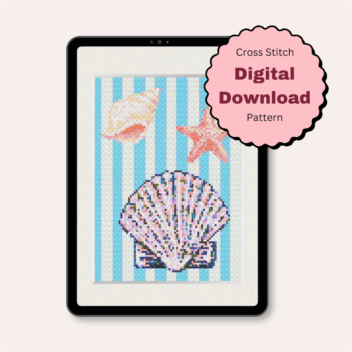 Shells Counted Cross Stitch Pattern ( Digital Download )