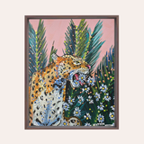 Jaguar Dasiy Framed Fine Art Canvas Print