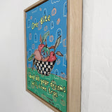 Just One Bite Candy Apple ( Original Painting - Painted Thrifted Print )