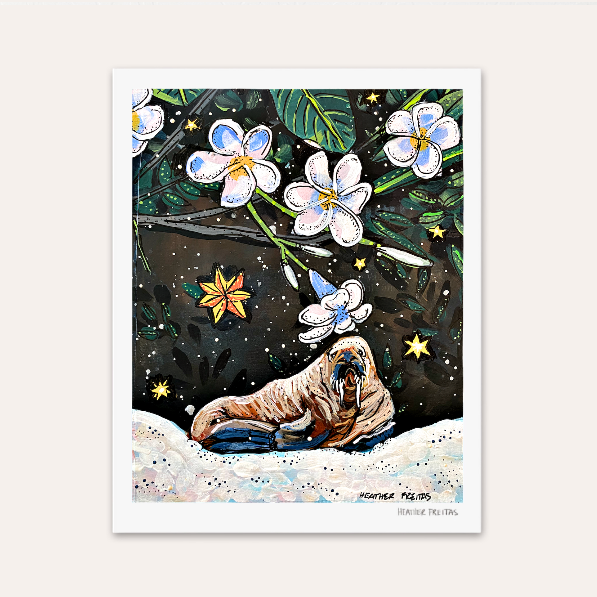 Walrus Plumeria Fine Art Print