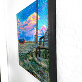Twilight Sunset Farm - @ sptreuvyn ( Original Painting )
