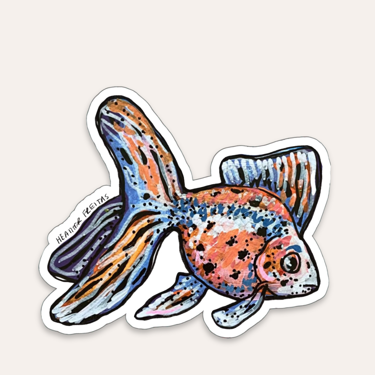 Calico Goldfish Sticker