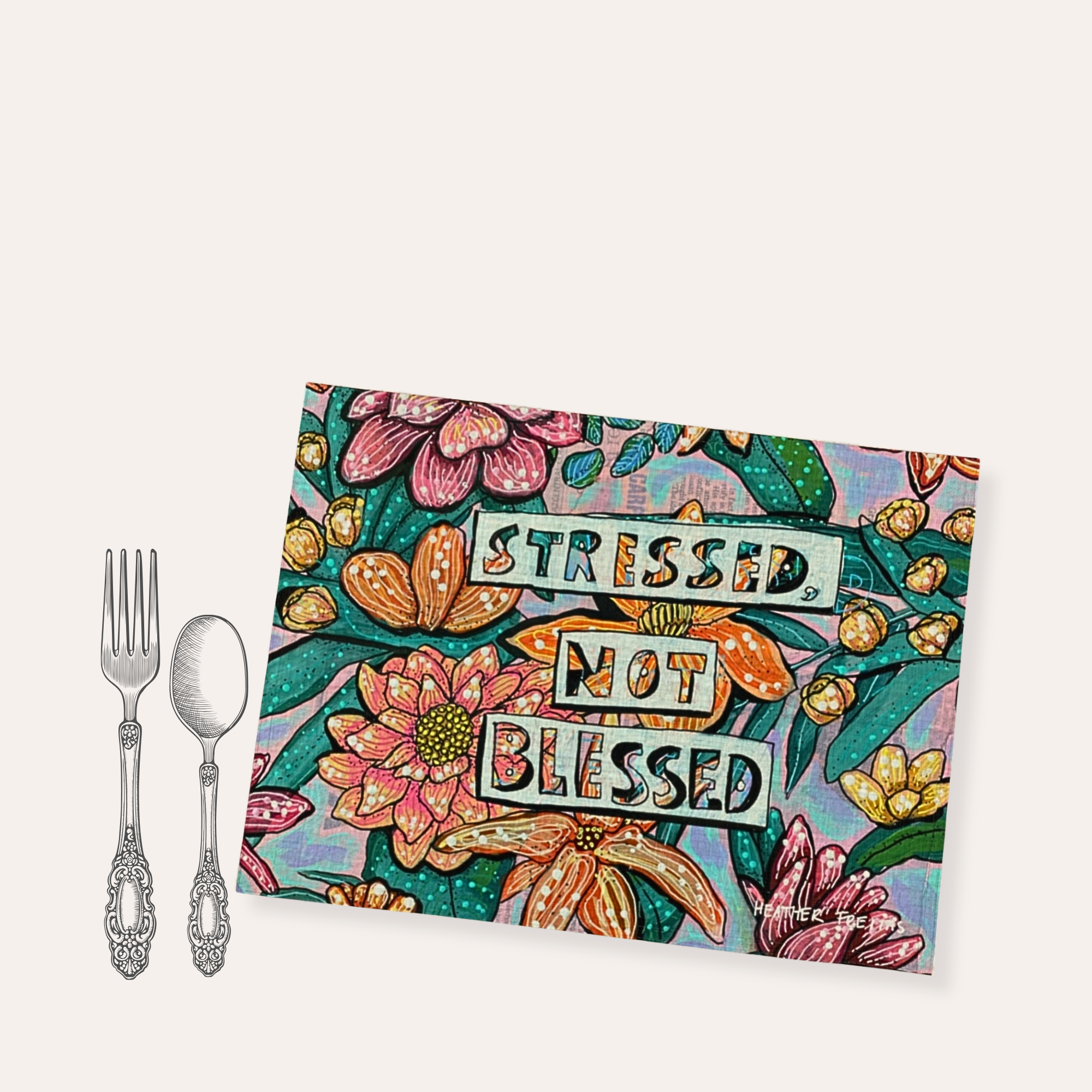 Stressed Not Blessed Placemat