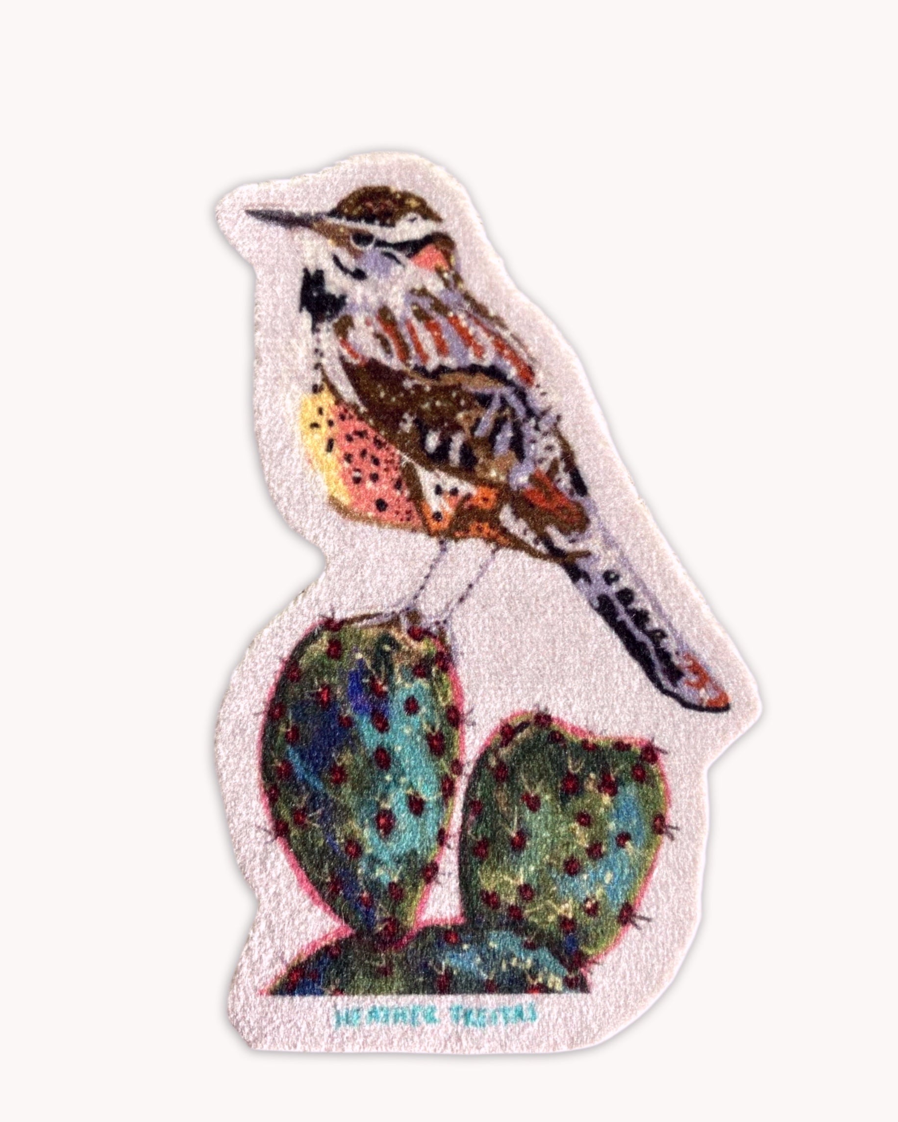 Cactus Wren - Sew On Velveteen Patch
