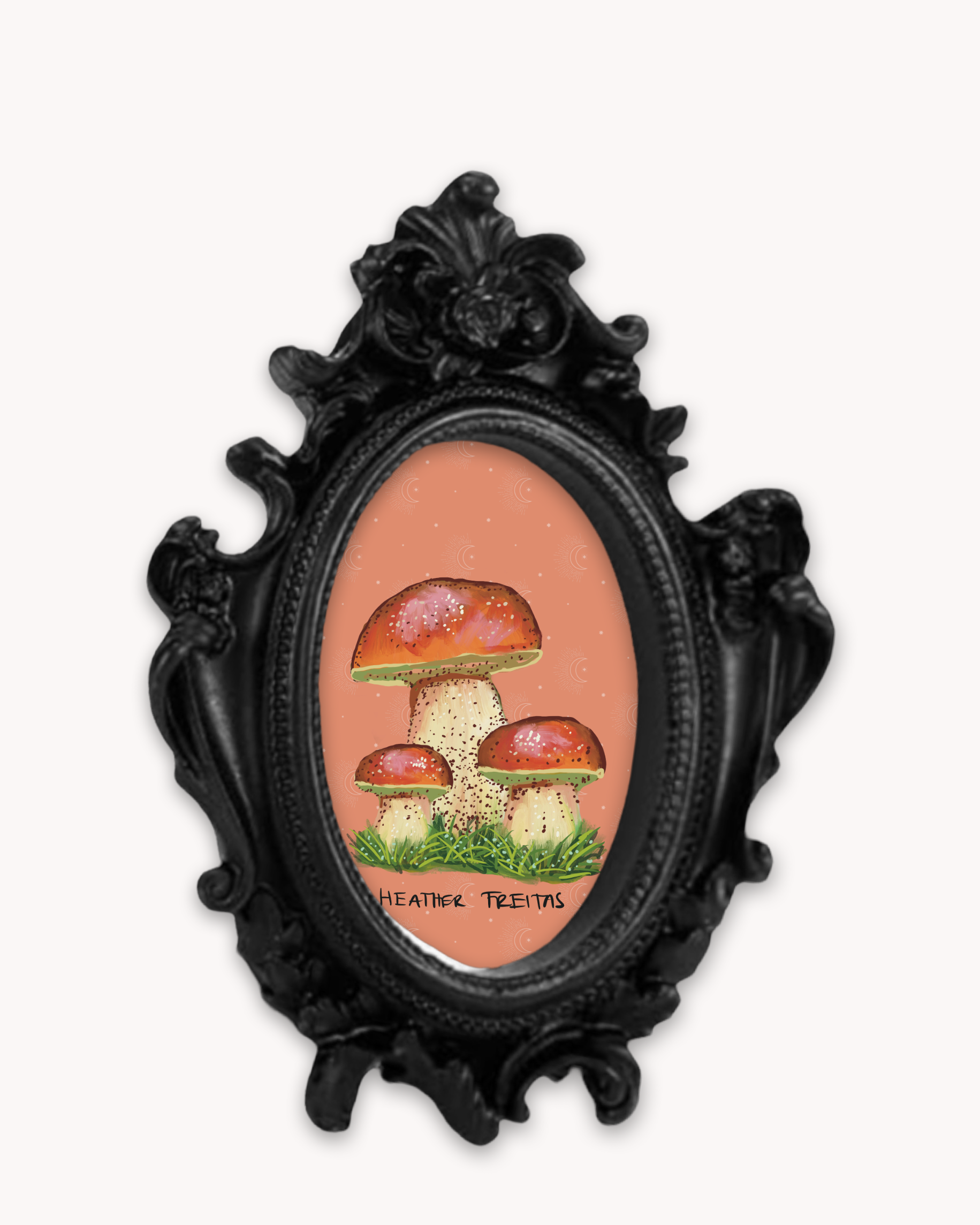 Penny Bun Mushroom Framed Magnet ( Small )