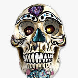 Pansy Skull ( Hand Painted Sculpture )