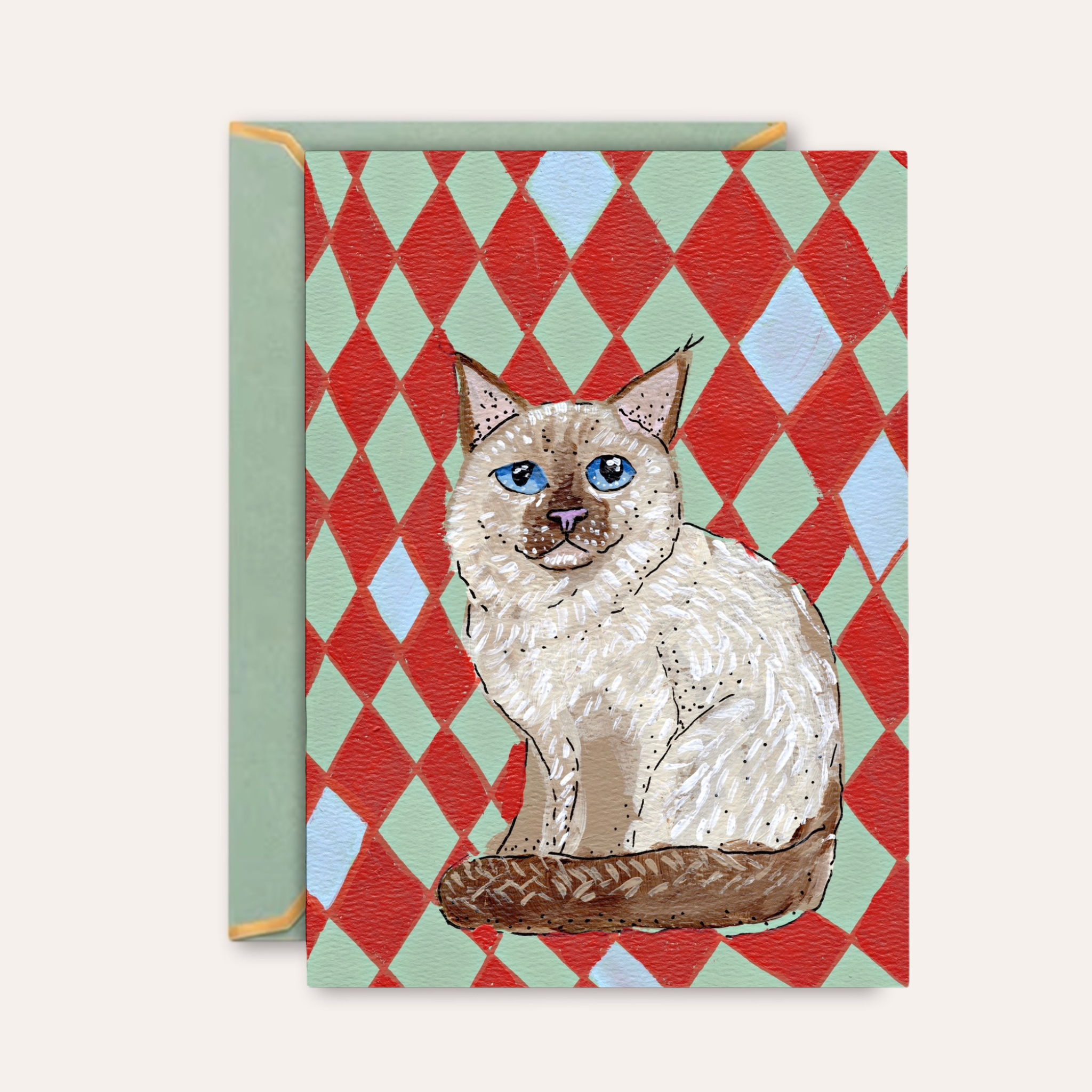 Birman Cat Fine Art Greeting Card
