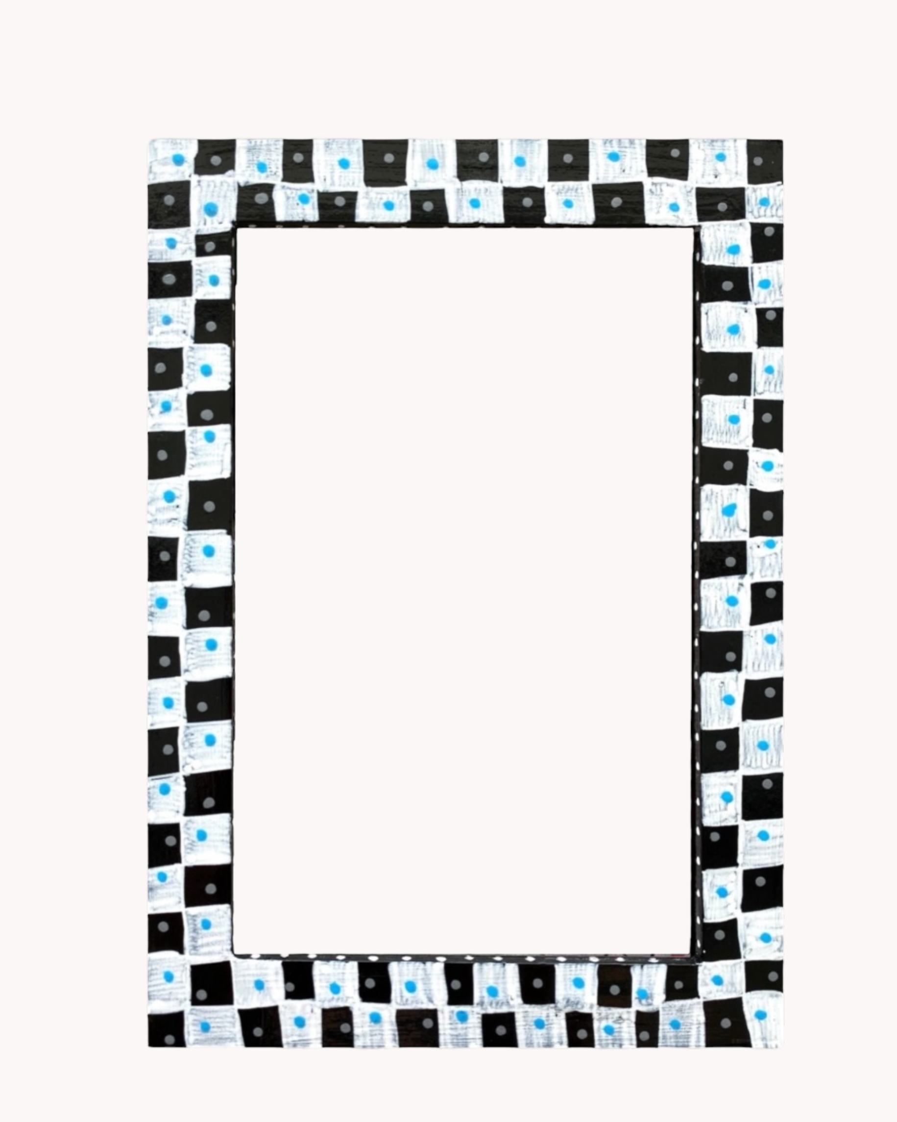 Polka Dot Check ( Hand Painted Frame 4x6 inch)