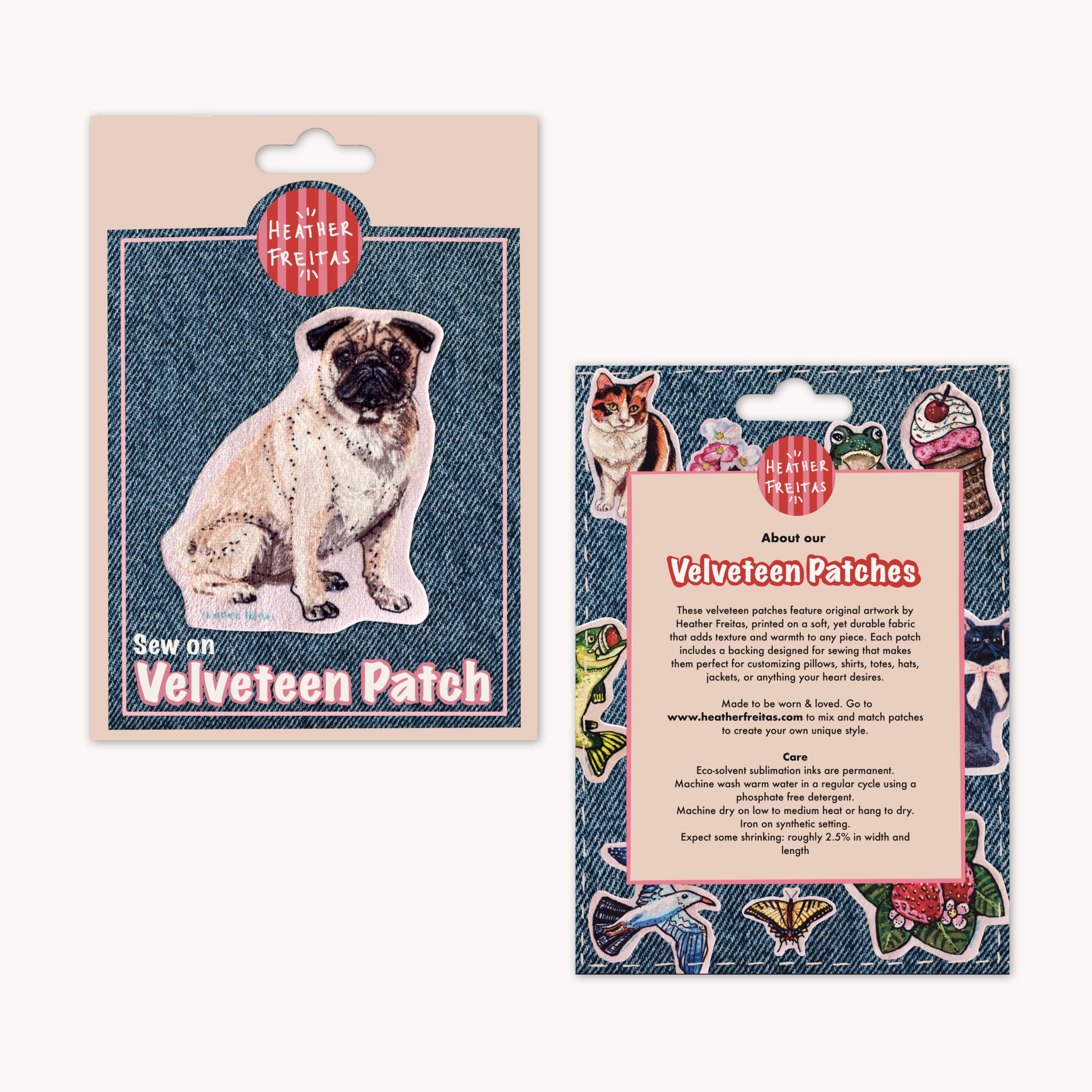 Pug Dog - Sew On Velveteen Patch