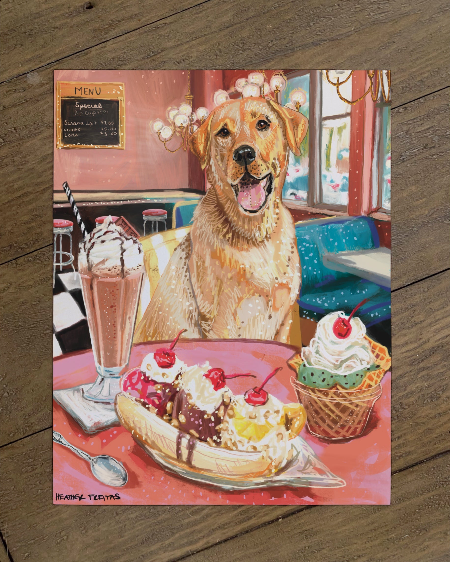 Labrador - Build Your Own Dining Dog Paper Print