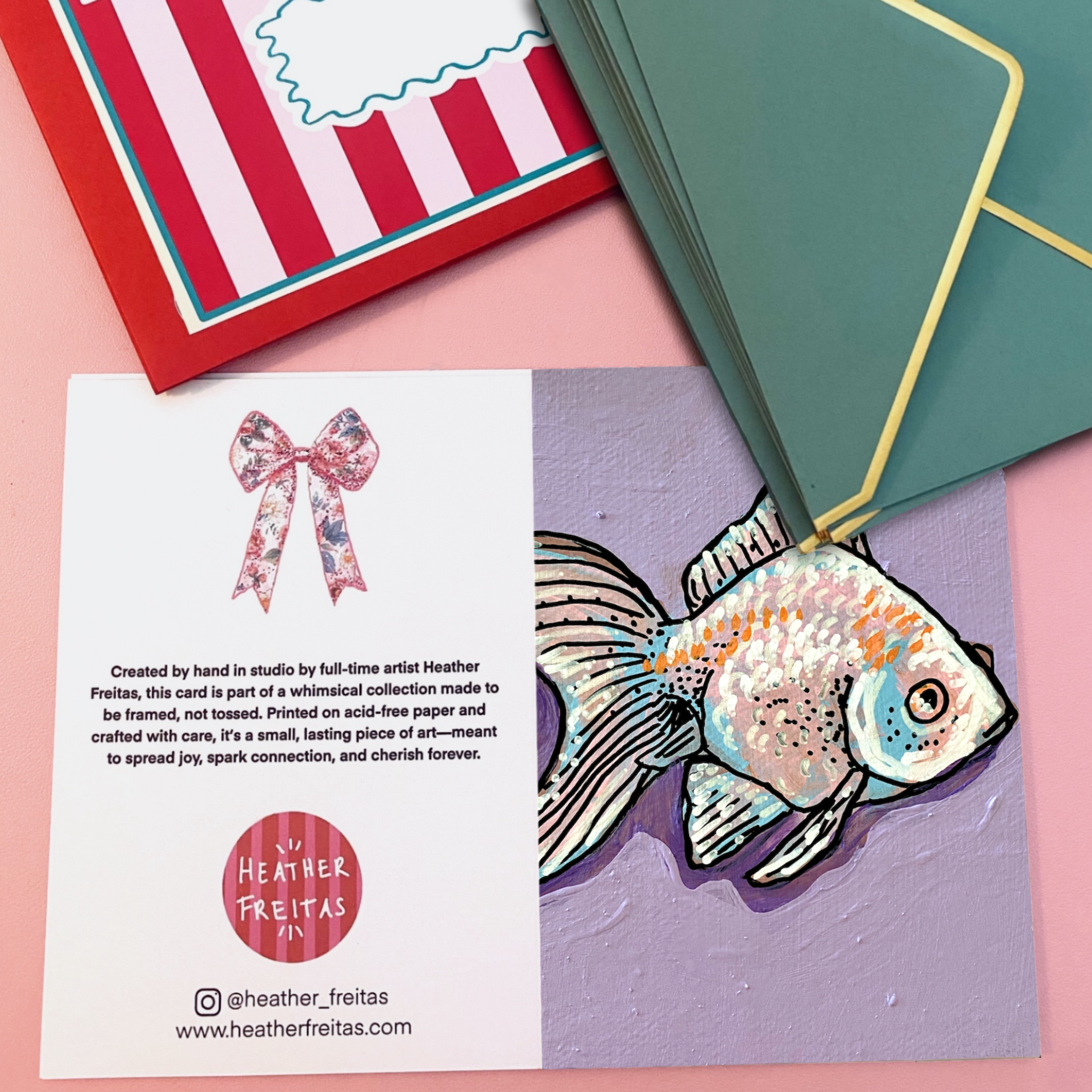 Albino Goldfish Fine Art Greeting Card