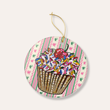 Cupcake Ceramic Ornament