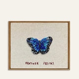 Blue Butterfly Beaded Wall Art