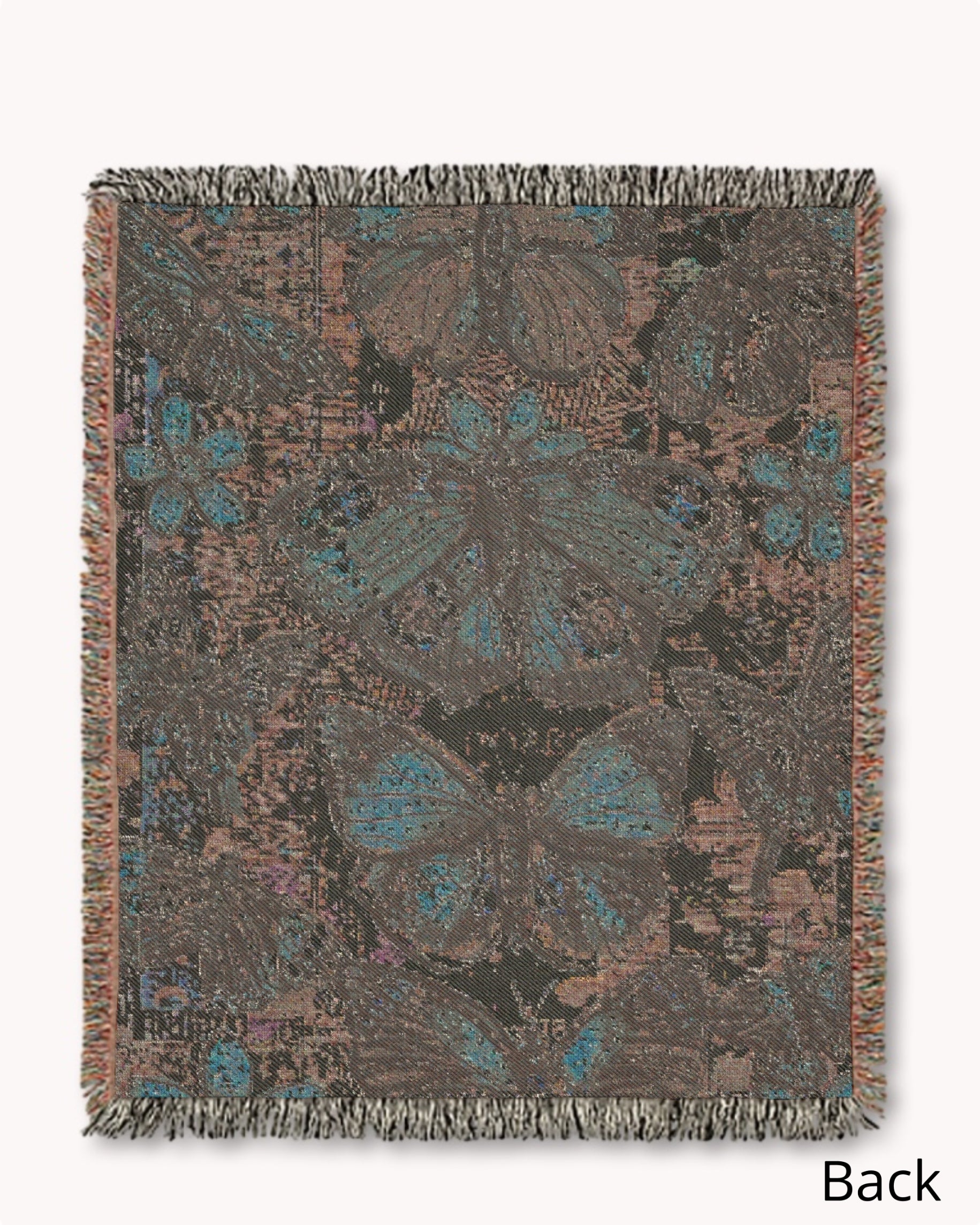 Red Butterflies Woven Blanket