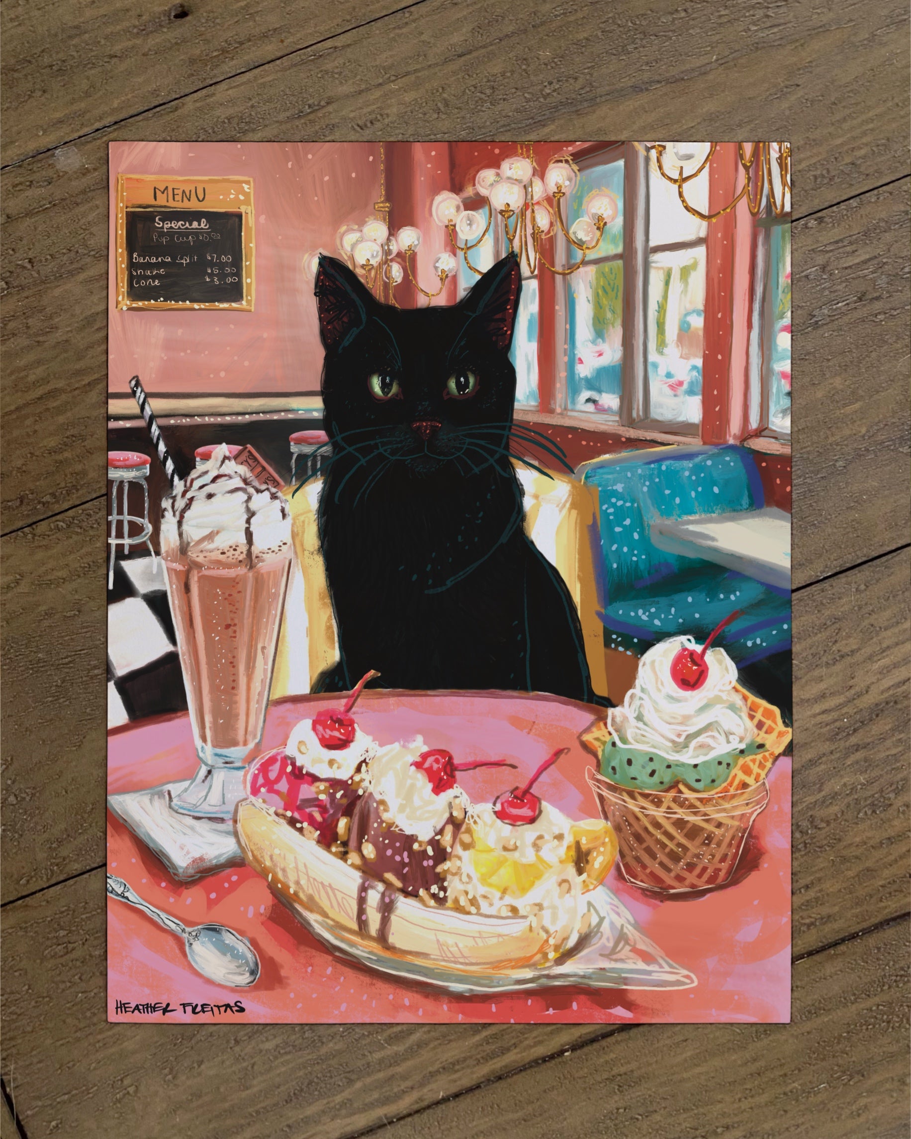 Black Cat - Build Your Own Fancy Feast Cat Paper Print