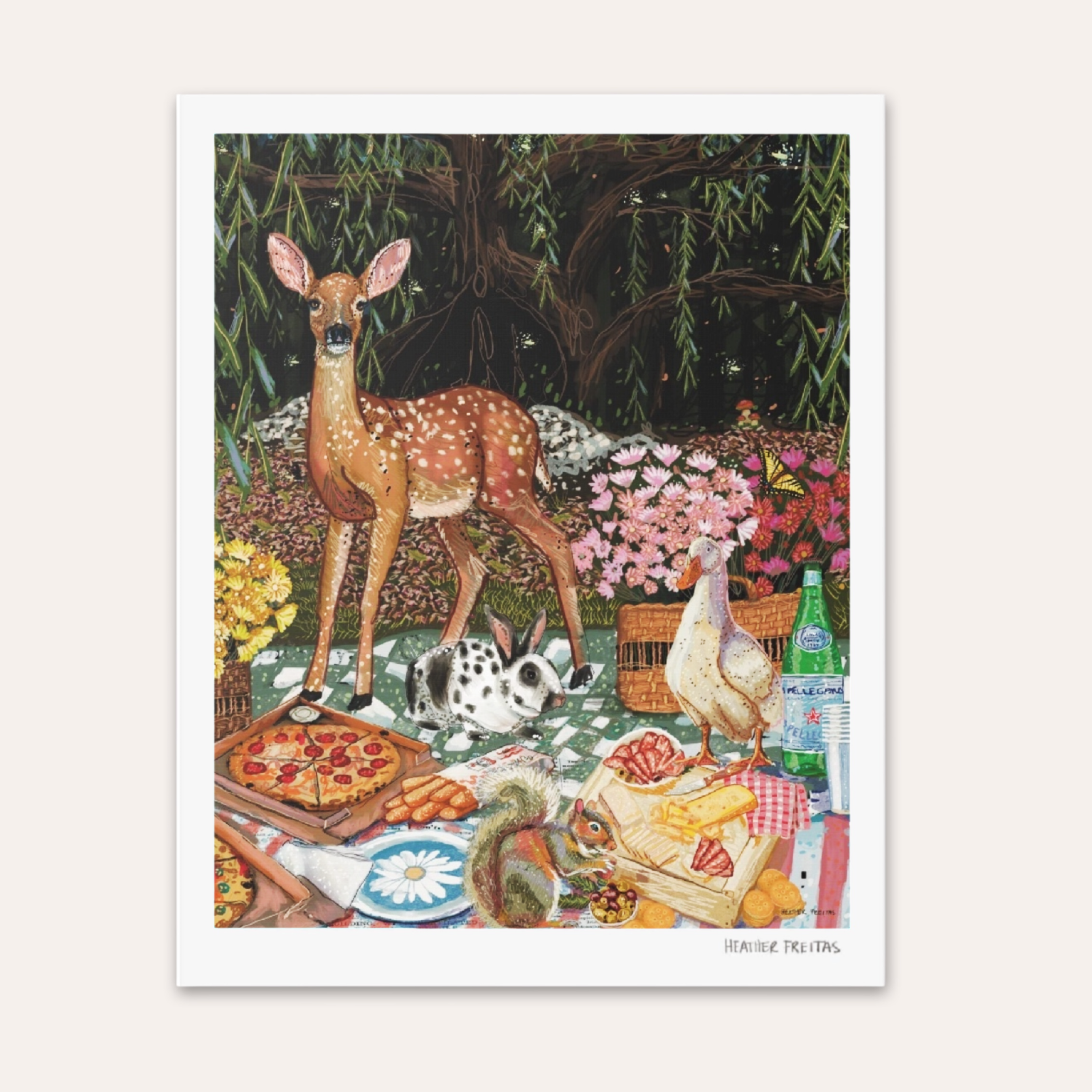 Woodland Critters Picnic Fine Art Print