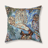 Owl Specimens Velveteen Throw Pillow