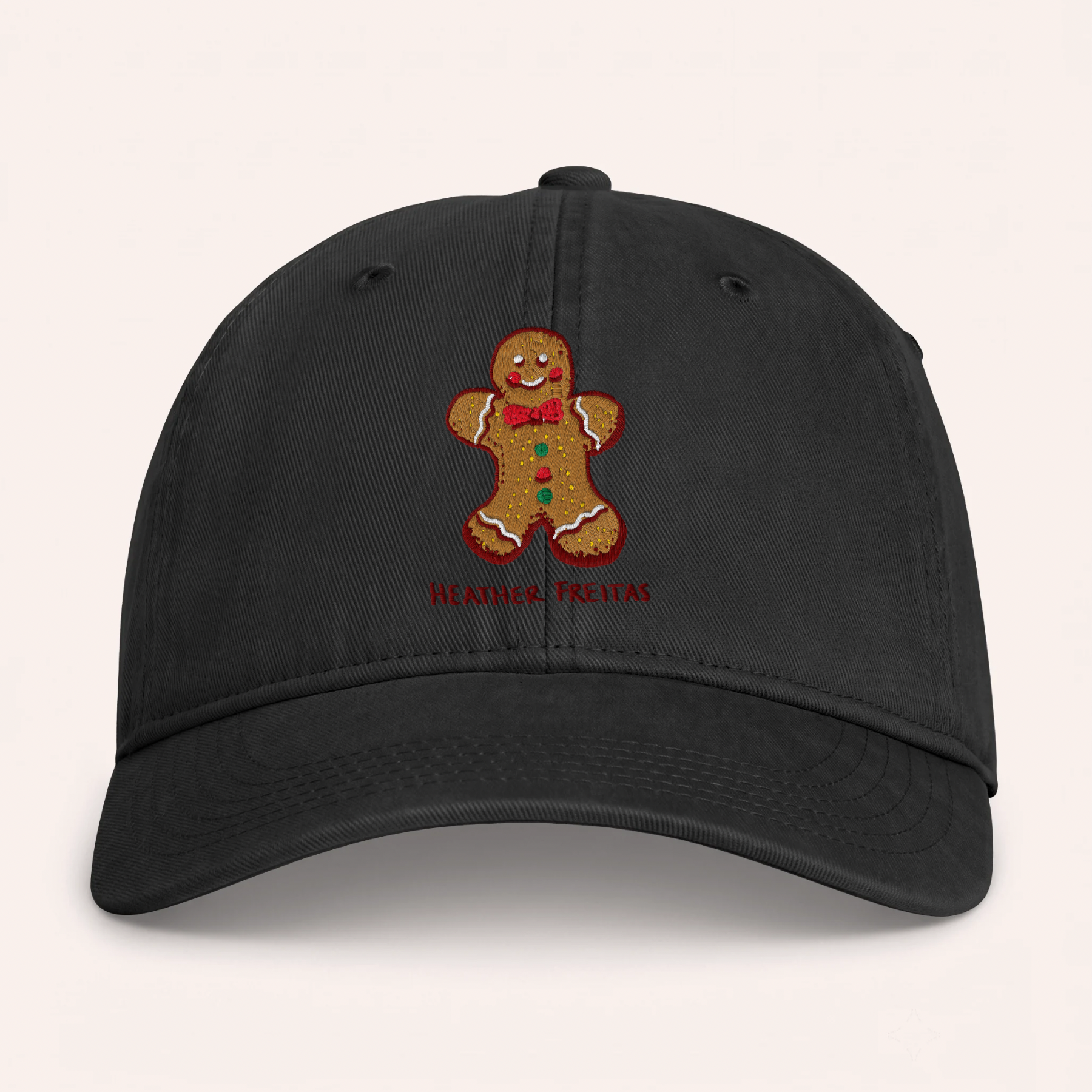 Gingerbread Man Embroidered Cap