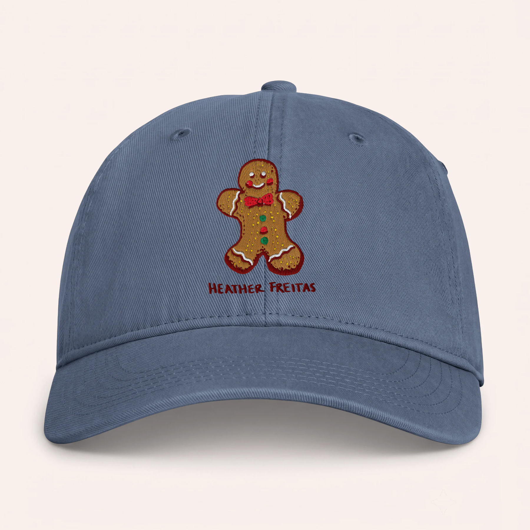 Gingerbread Man Embroidered Cap