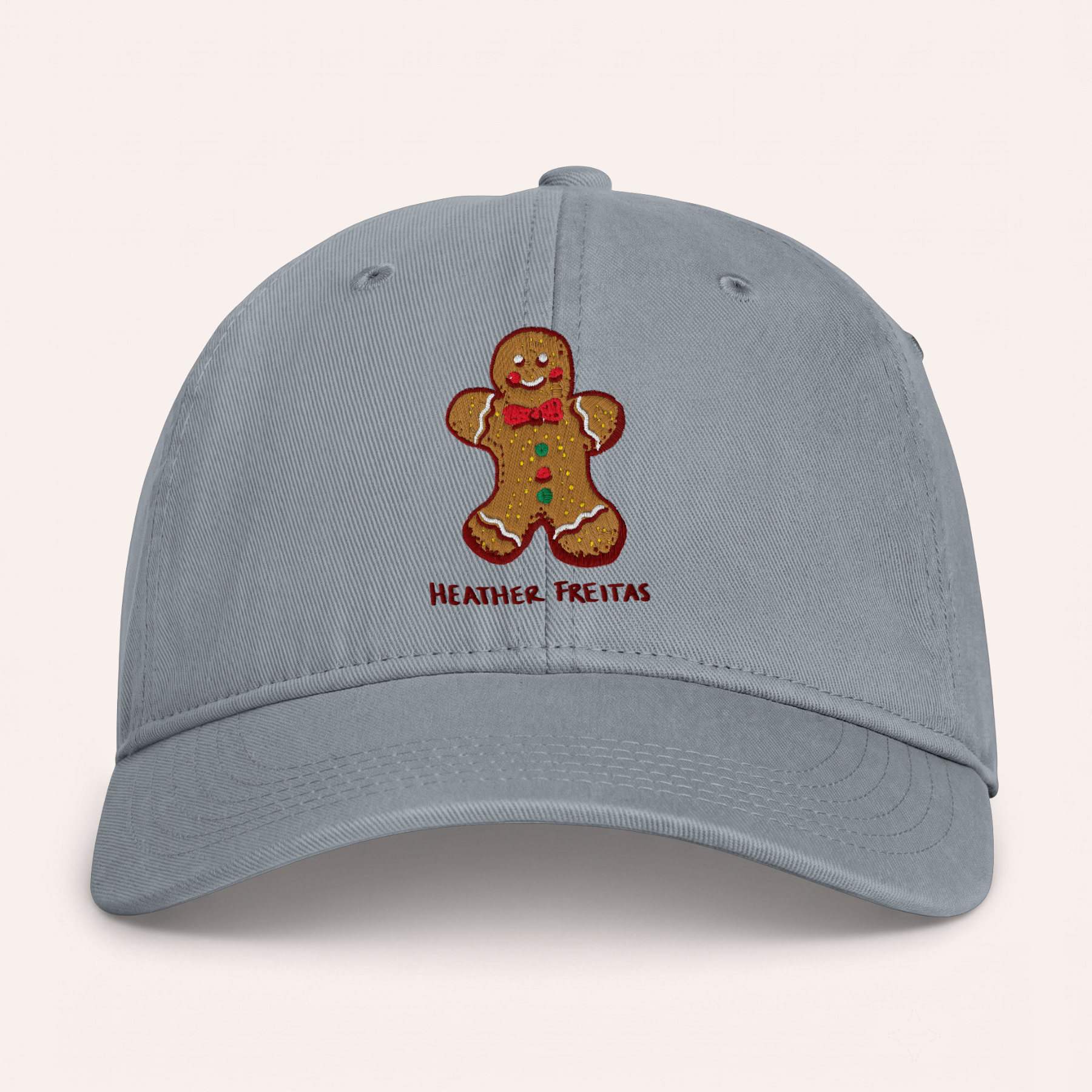 Gingerbread Man Embroidered Cap