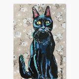 Flora Black Cat ( Original Painting )