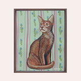 Abyssinian Cat Framed Fine Art Canvas Print