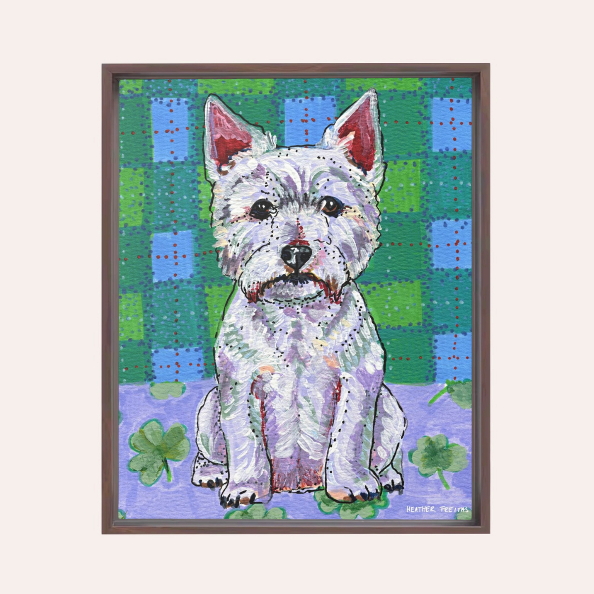 Westie Framed Fine Art Canvas Print