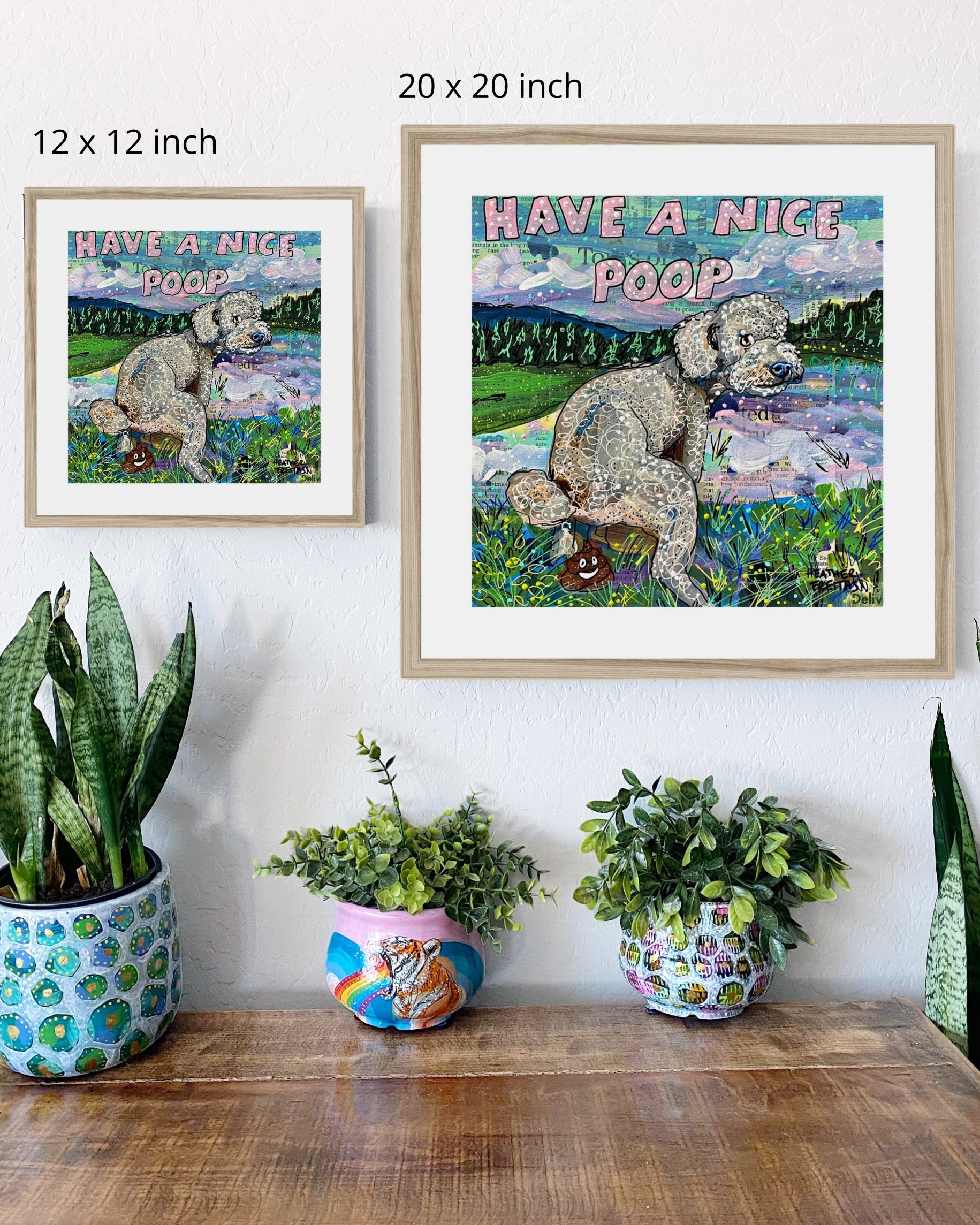 Have A Nice Poop Poodle Framed & Mounted Print - Heather Freitas - fine art home deccor