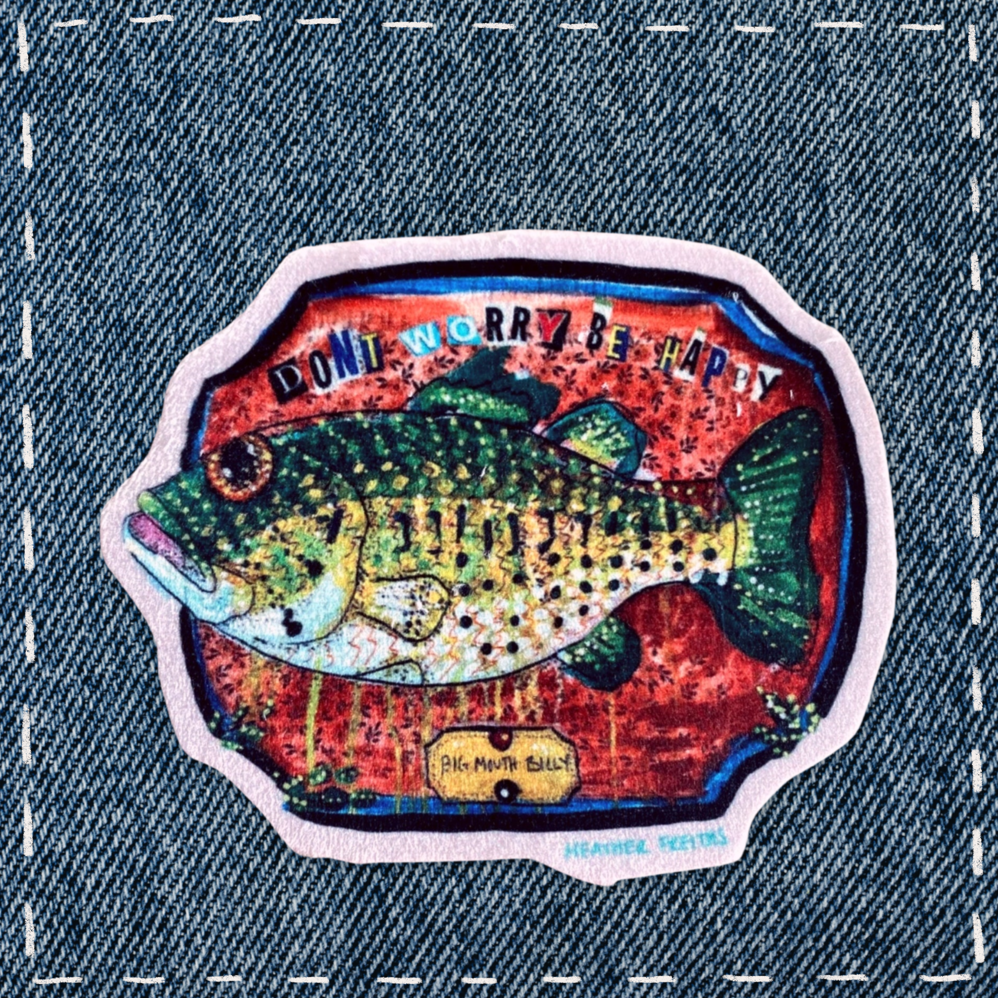 Large Mouth Bass - Sew On Velveteen Patch
