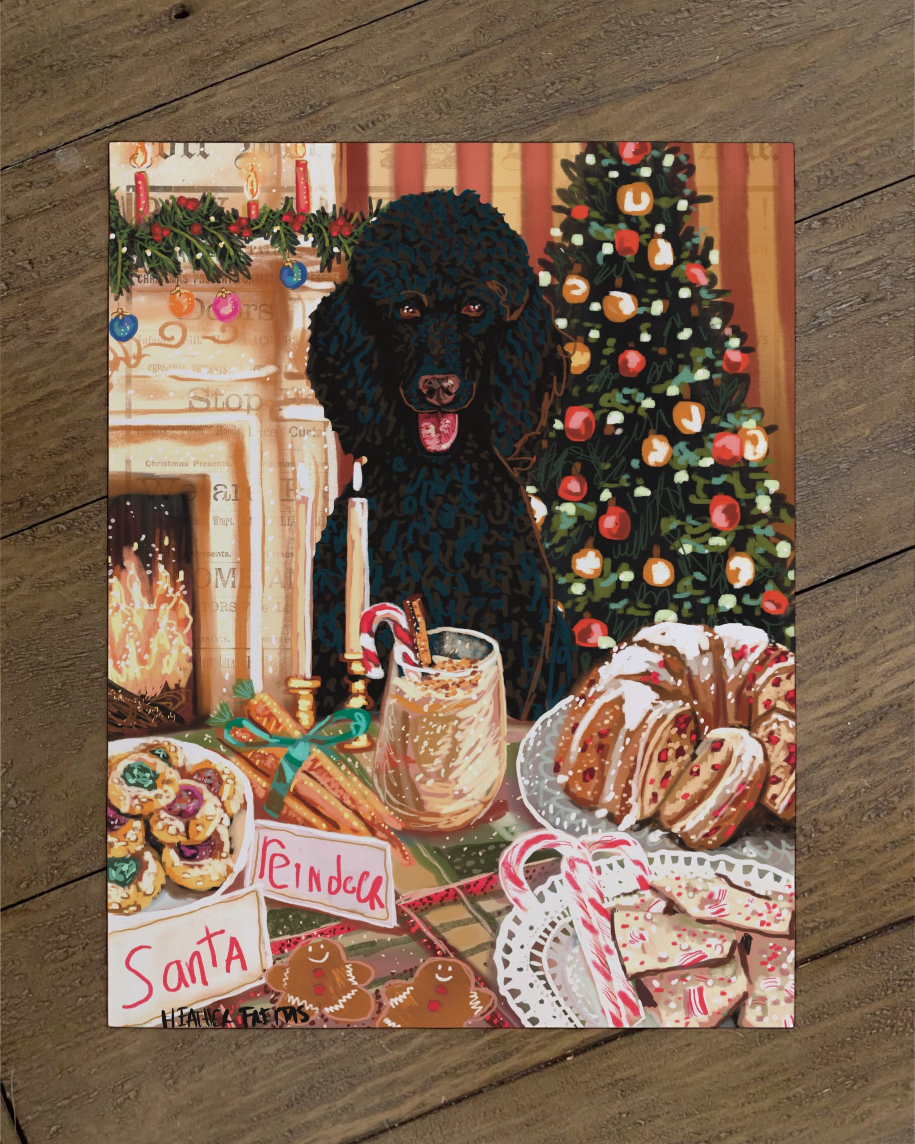 Standard Poodle - Build Your Own Dining Dog Paper Print